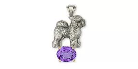 Bichon Frise Pendant Jewelry Sterling Silver Handmade Dog Pendant BF16-SP