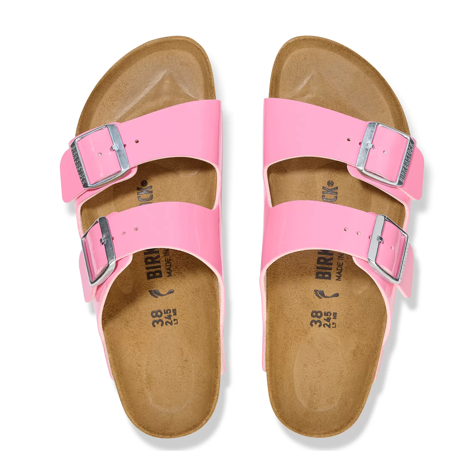 Birkenstock Arizona Narrow Sandal (Women) - Patent Candy Pink Birko-Flor