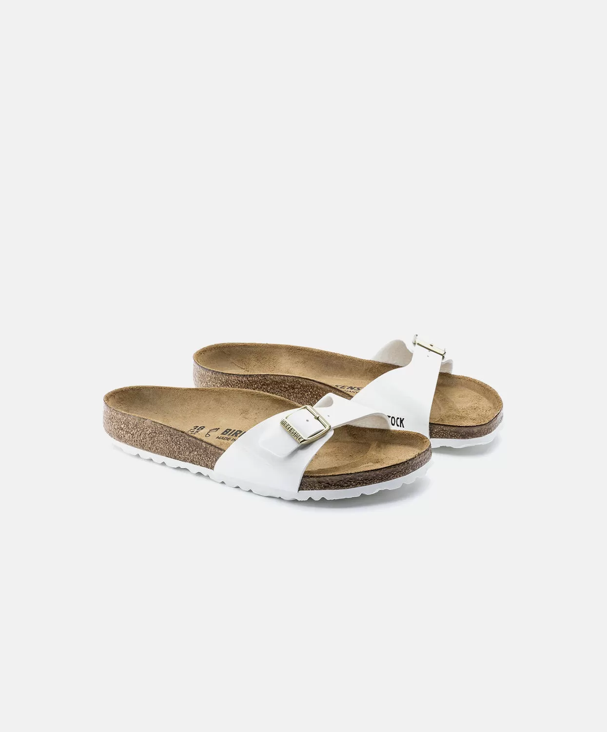 Birkenstock Madrid Birko-Flor White Patent Sandals