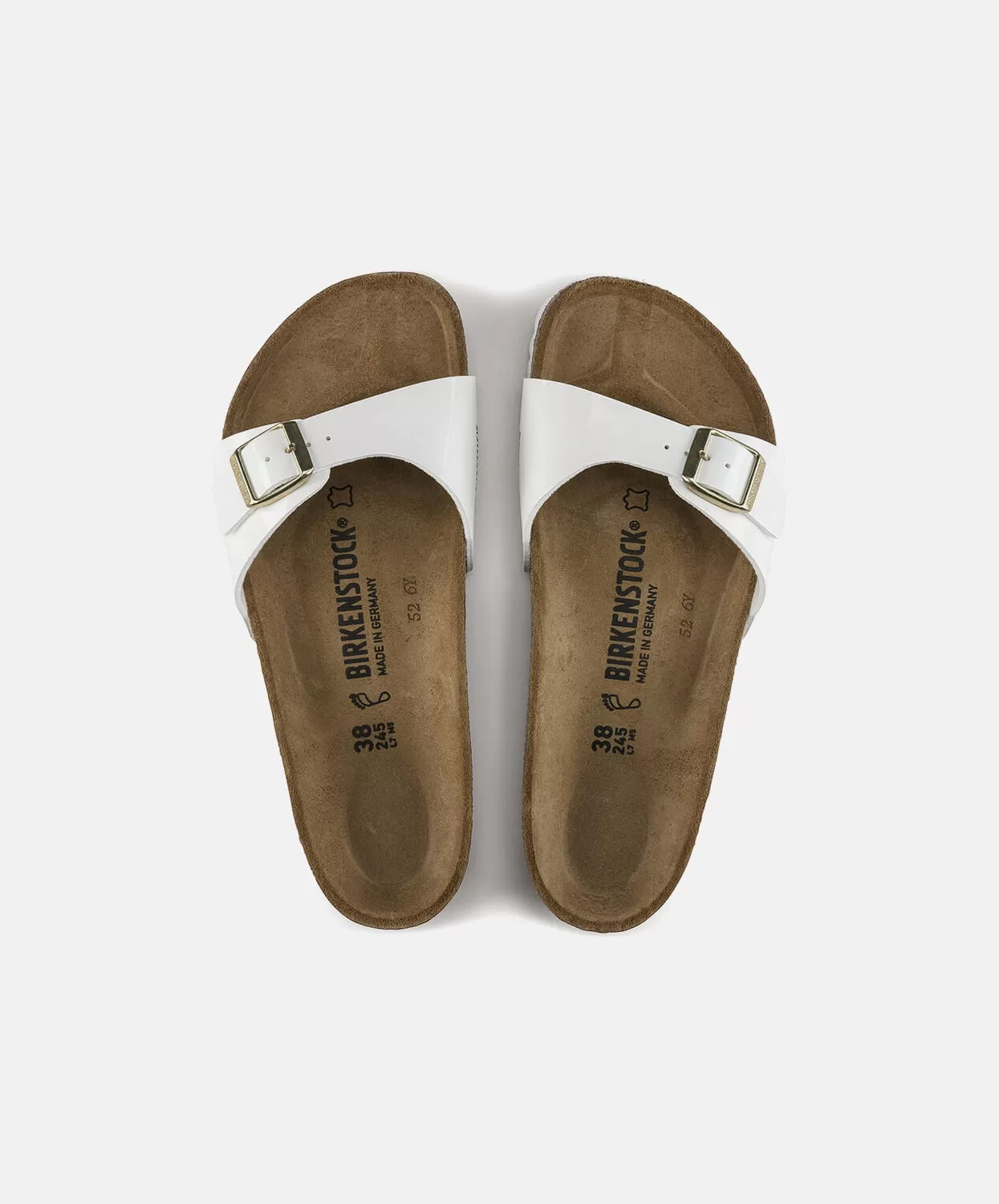 Birkenstock Madrid Birko-Flor White Patent Sandals