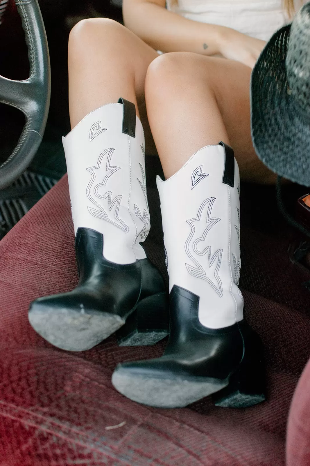 Black & White Western Cowgirl Boots