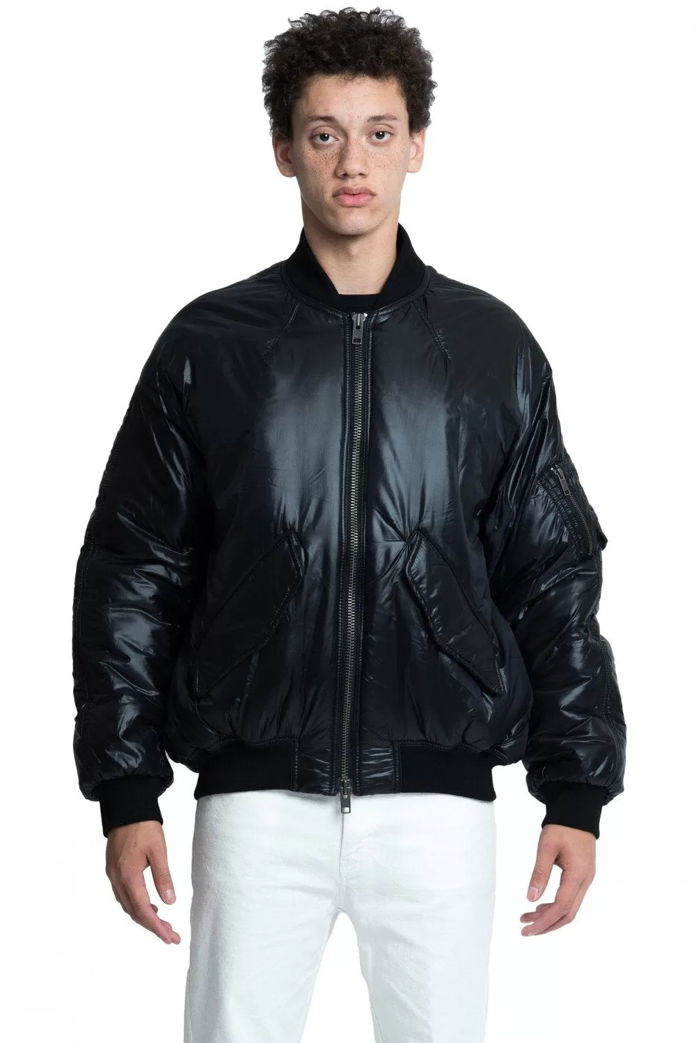 Black Oversized Hirst Bomber Jacket