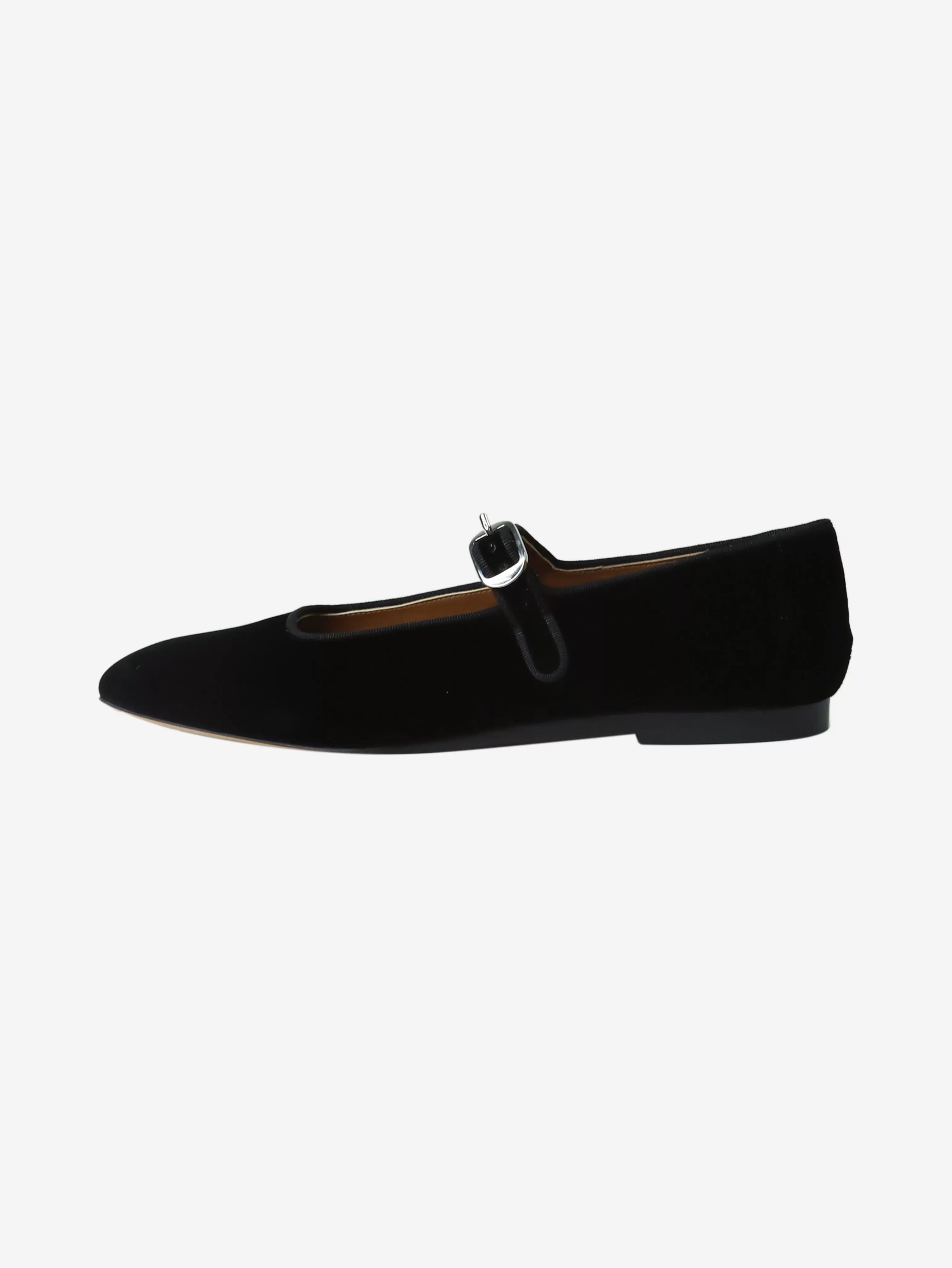 Black velvet Mary Jane ballet flats - size EU 41