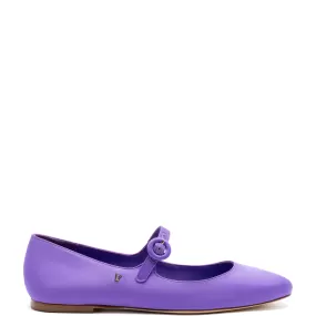 Blair Ballet Flat In Violet Satin