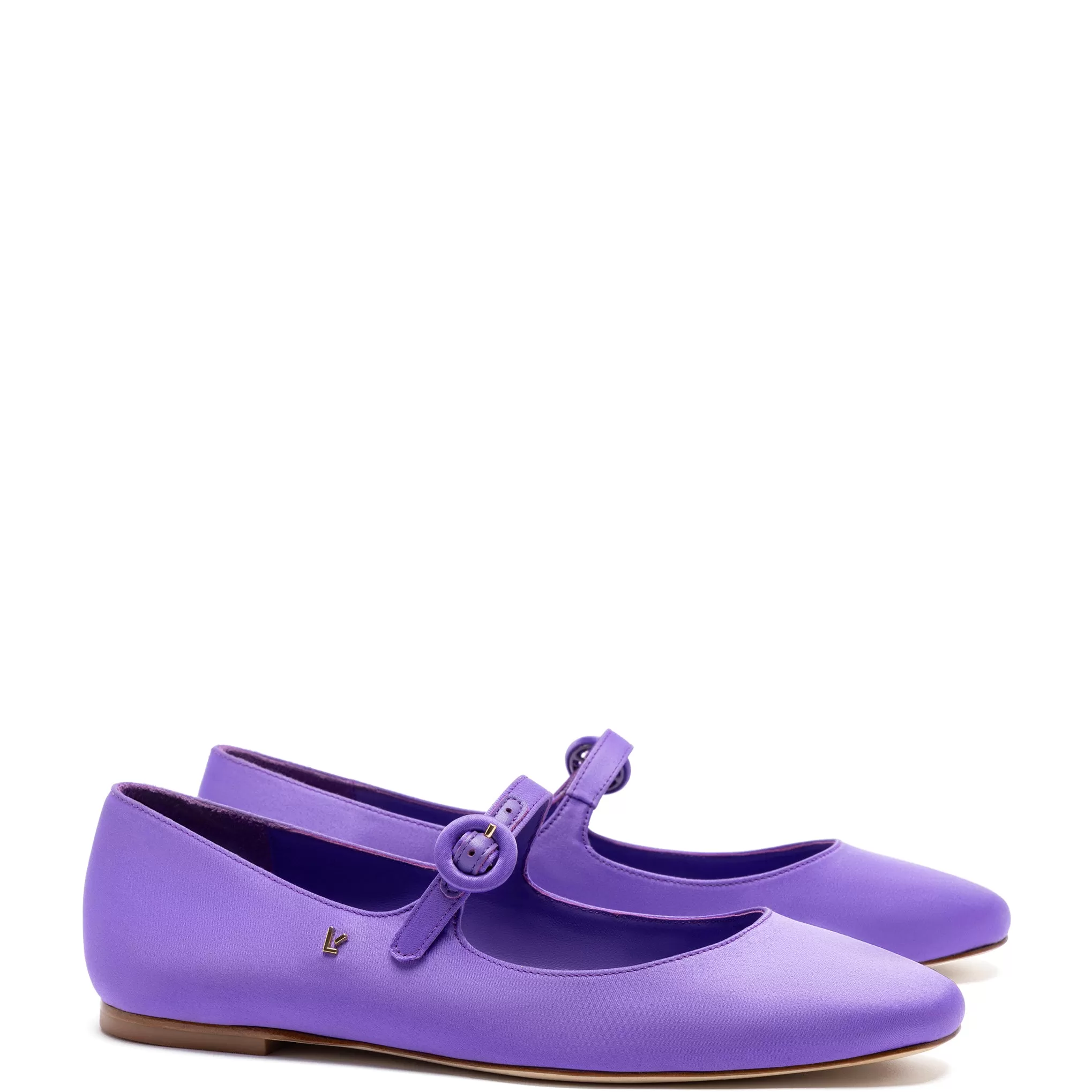 Blair Ballet Flat In Violet Satin