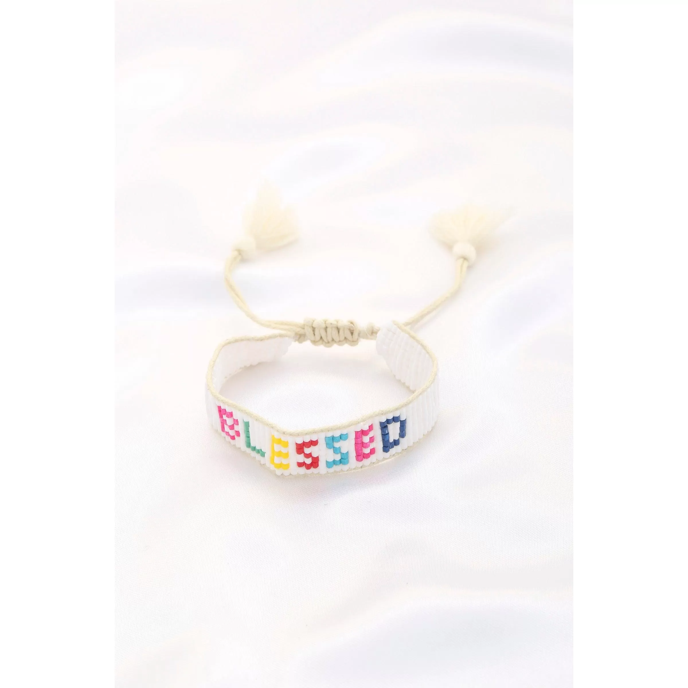 Blessed Bead Pull Tie Bracelet