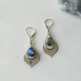 Blinded by the Light - Labradorite Silver Teardop Earrings