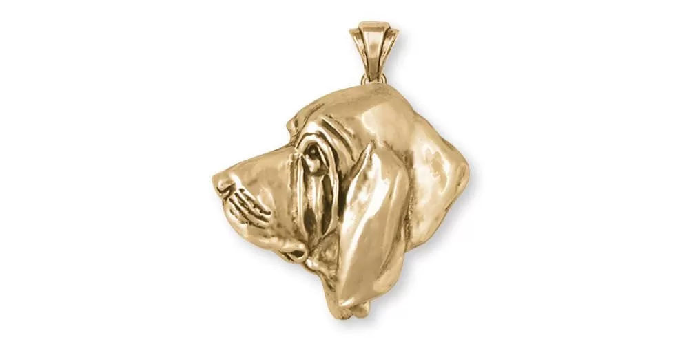 Bloodhound Pendant Jewelry 14k Gold Handmade Dog Pendant BHD3-PG