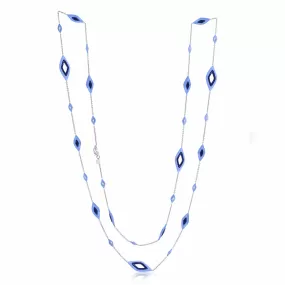 Blue Sapphire & Diamond Necklace