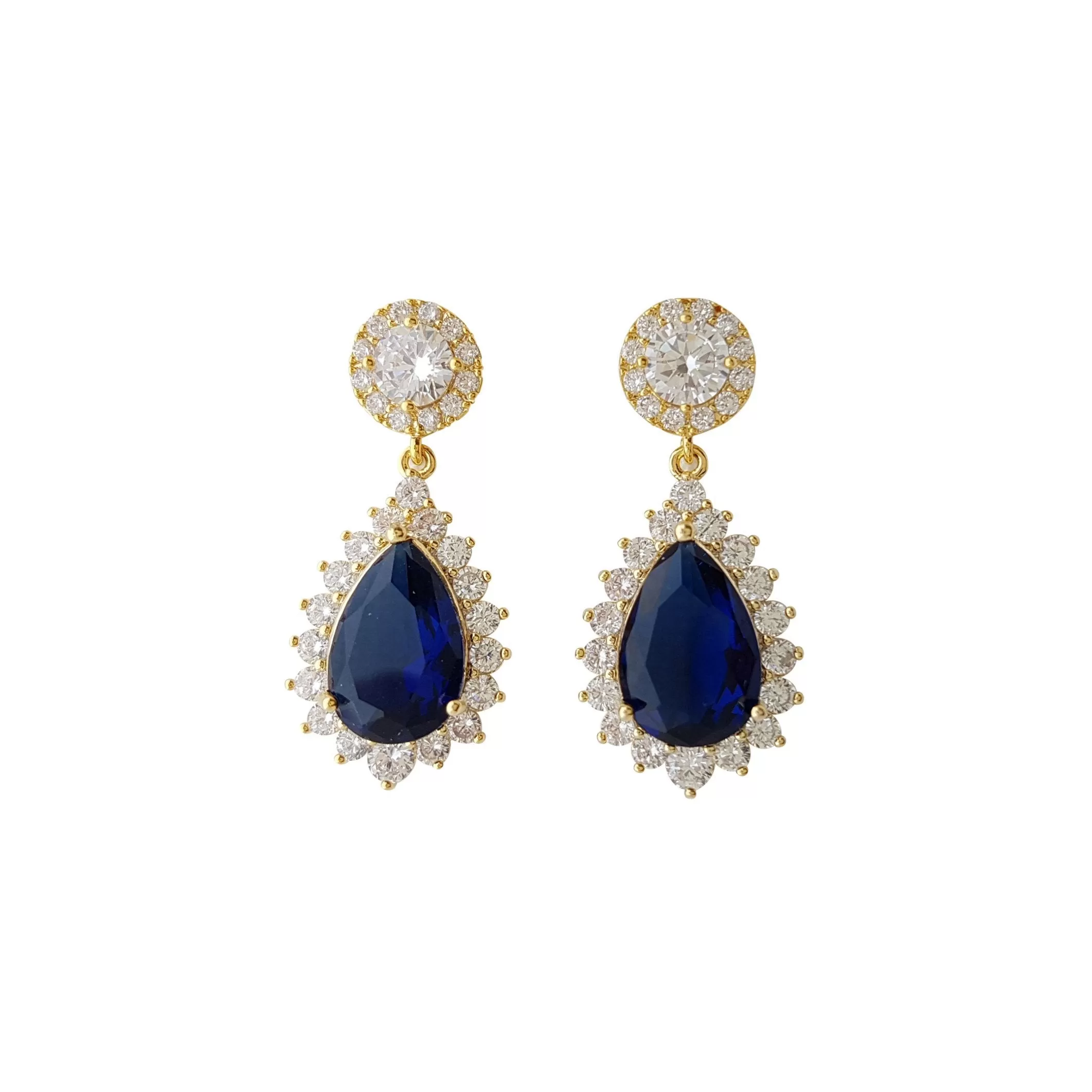 Blue Stone Earrings-Aoi