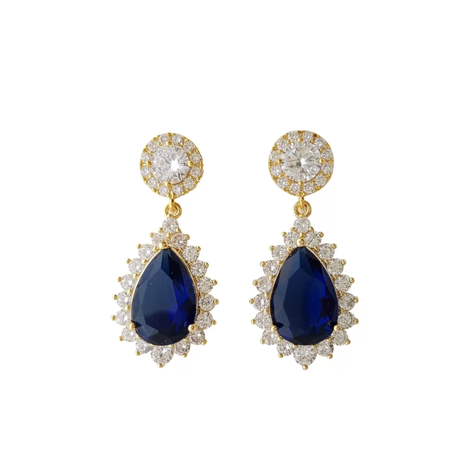 Blue Stone Earrings-Aoi