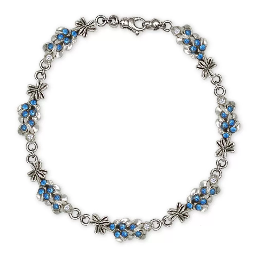 Bluebonnet Bracelet Jewelry Sterling Silver Handmade Texas Wildflower Bracelet BBS-BR