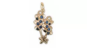 Bluebonnet Charm Jewelry 14k Gold Handmade Texas Wildflower Charm BBD-CG