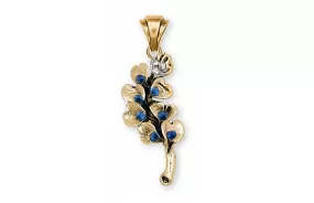 Bluebonnet Pendant Jewelry 14k Gold Handmade Texas Wildflower Pendant BB6-SSPG