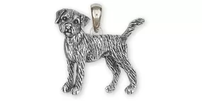 Border Terrier Jewelry Sterling Silver Handmade Border Terrier Pendant  BDT1-P