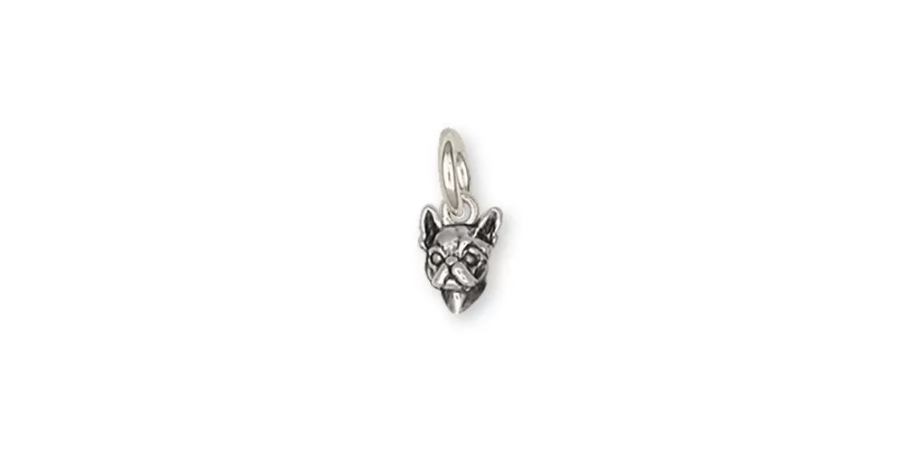 Boston Terrier Charm Jewelry Sterling Silver Handmade Dog Charm B01-C