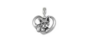 Boston Terrier Charm Slide Jewelry Sterling Silver Handmade Dog Charm Slide BT20-PNS