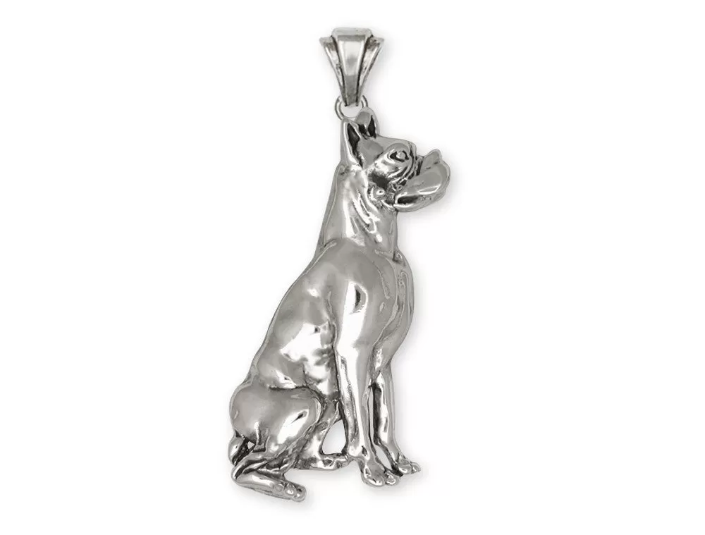 Boxer Pendant Jewelry Sterling Silver Handmade Dog Pendant D34-P