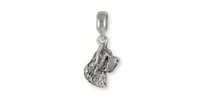 Briard Charm Slide Jewelry Sterling Silver Handmade Dog Charm Slide BRD2H-PNS