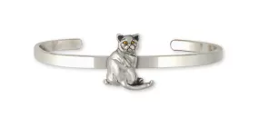 British Shorthair Bracelet Jewelry Sterling Silver Handmade Cat Bracelet BRS4-SCB