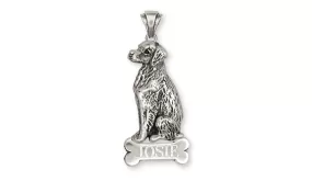 Brittany Dog Personalized Pendant Handmade Sterling Silver Dog Jewelry BR2-NP