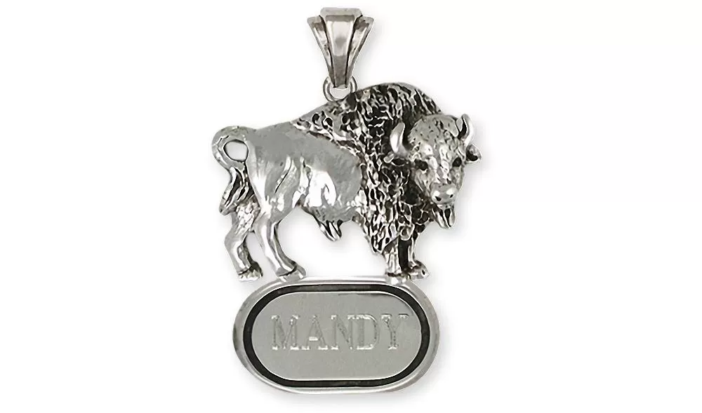 Buffalo Pendant Jewelry Sterling Silver Handmade Bison Pendant BUF6-DP