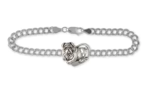 Bulldog Bracelet Jewelry Sterling Silver Handmade Dog Bracelet BD21-B