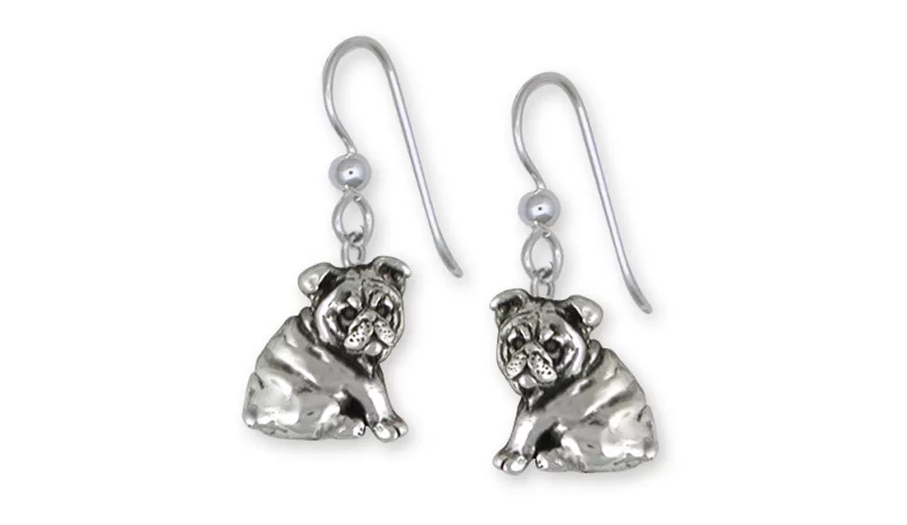 Bulldog Earrings Jewelry Sterling Silver Handmade Dog Earrings BD30-E