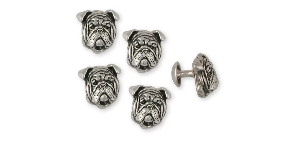 Bulldog Tuxedo Stud Jewelry Sterling Silver  BD18-STD