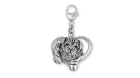 Bulldog Zipper Pull Jewelry Sterling Silver Handmade Dog Zipper Pull BD25-ZP