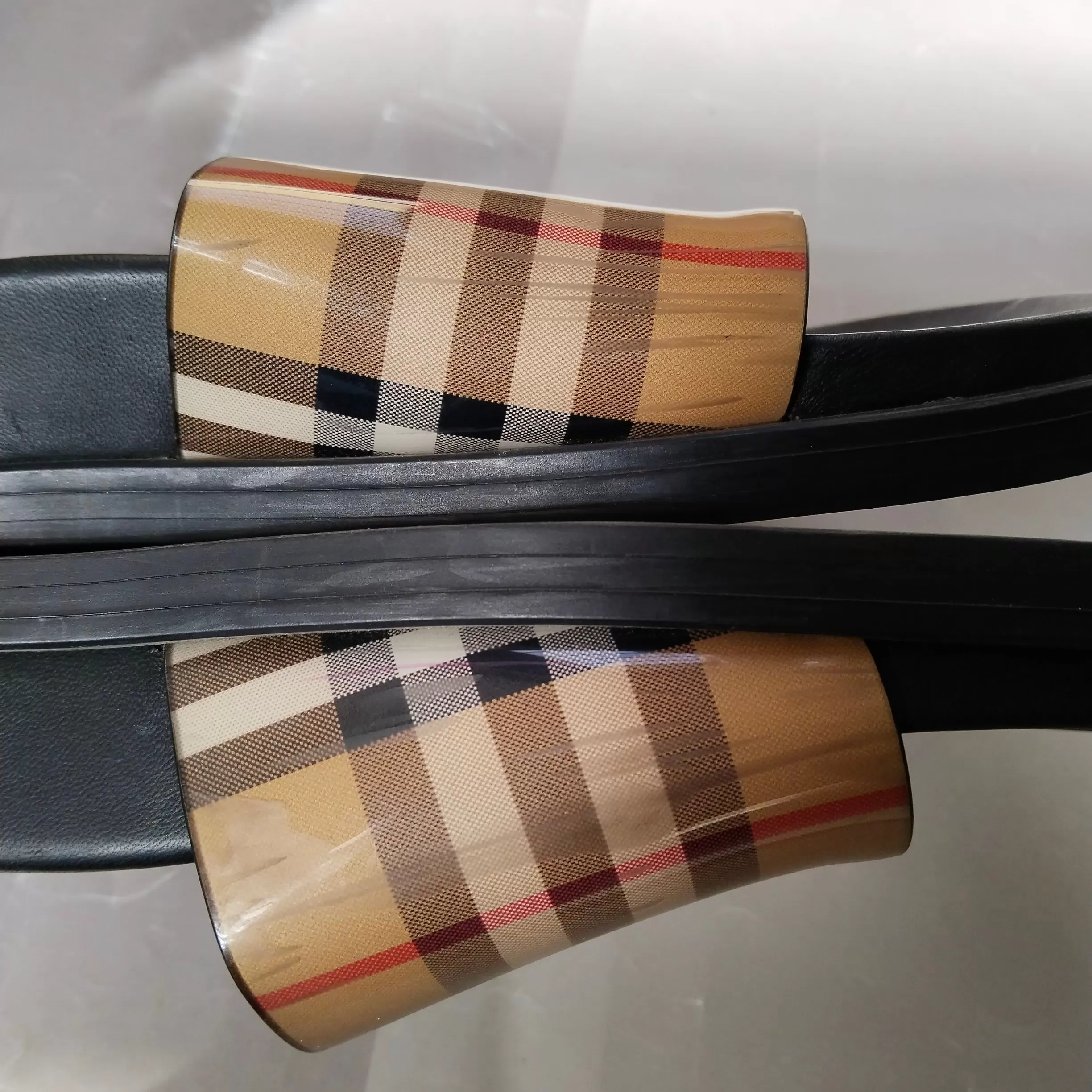 Burberry Signature Check Print Logo Slides | Pre Loved |