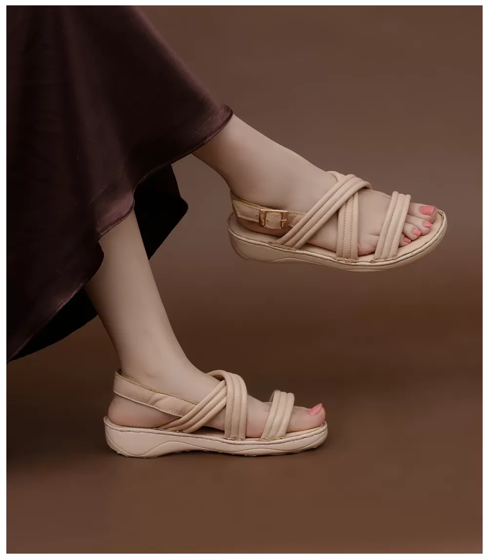 BW7201-BEIGE-Women Comfort Sandal