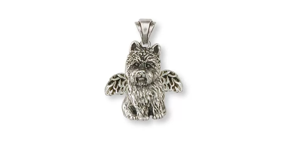 Cairn Terrier Angel Pendant Jewelry Sterling Silver Handmade Dog Pendant CNWT32-AP