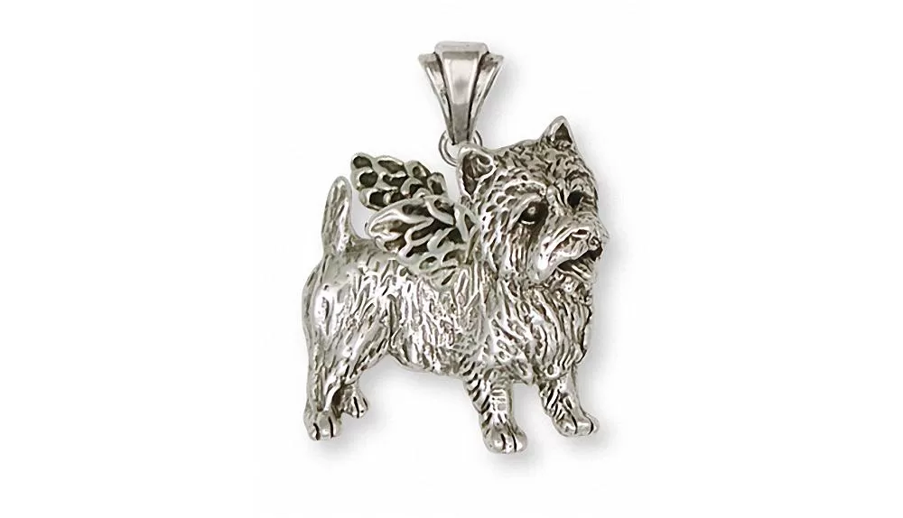 Cairn Terrier Angel Pendant Jewelry Sterling Silver Handmade Dog Pendant CR2-AP