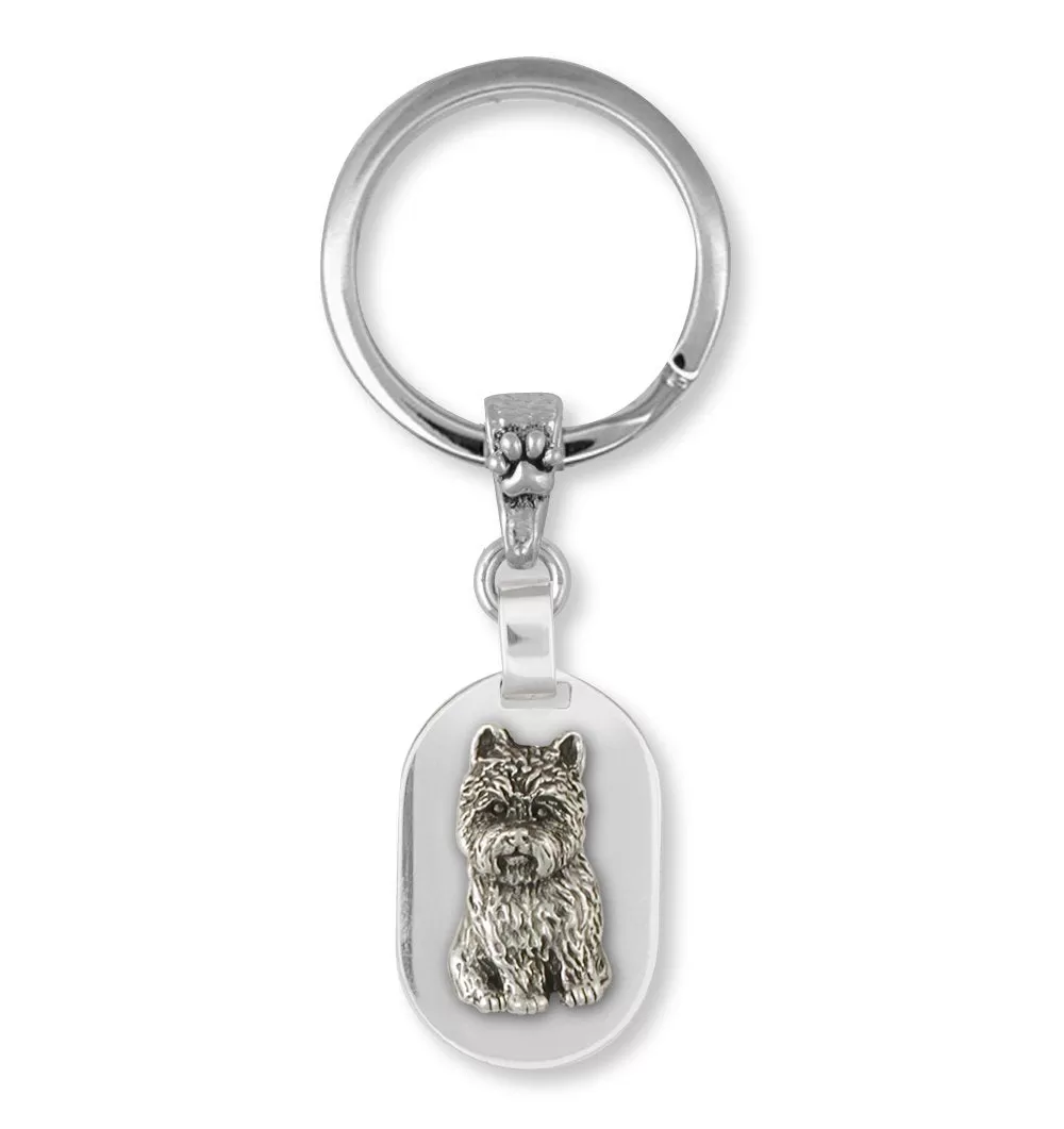 Cairn Terrier Key Ring Jewelry Sterling Silver Handmade Dog Key Ring CNWT32-KRE