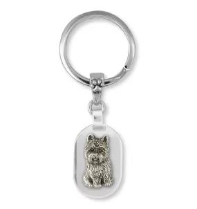 Cairn Terrier Key Ring Jewelry Sterling Silver Handmade Dog Key Ring CNWT32-KRE