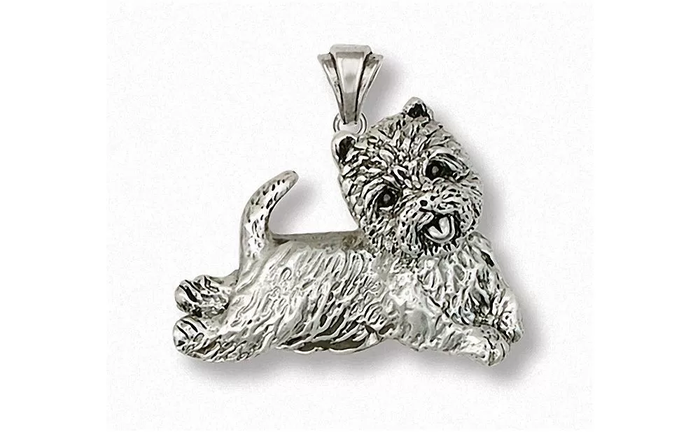 Cairn Terrier Pendant Jewelry Sterling Silver Handmade Dog Pendant CNWT22-P