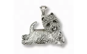 Cairn Terrier Pendant Jewelry Sterling Silver Handmade Dog Pendant CNWT22-P