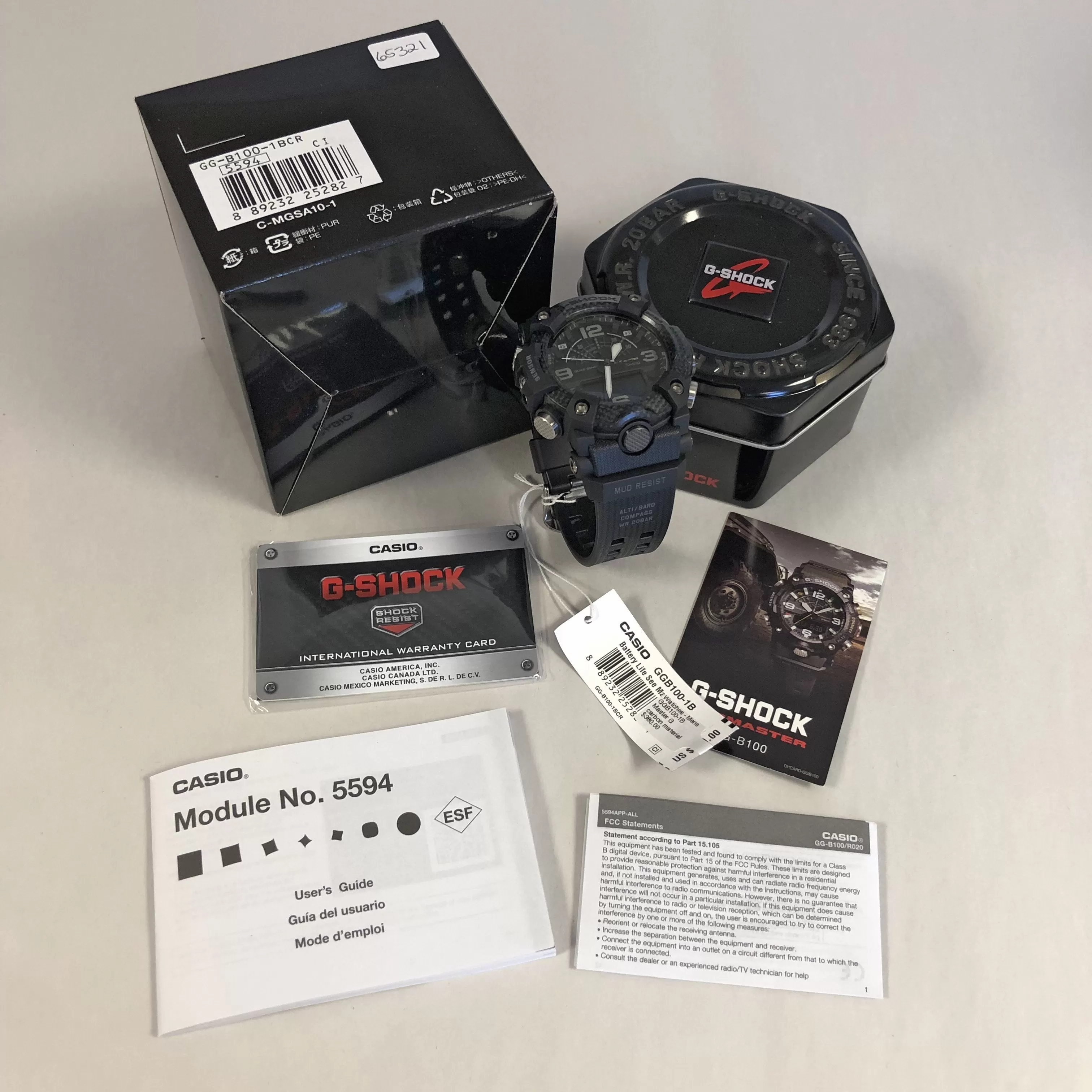 CASIO G-Shock GG-B100-1B Blackout Mudmaster Carbon Watch