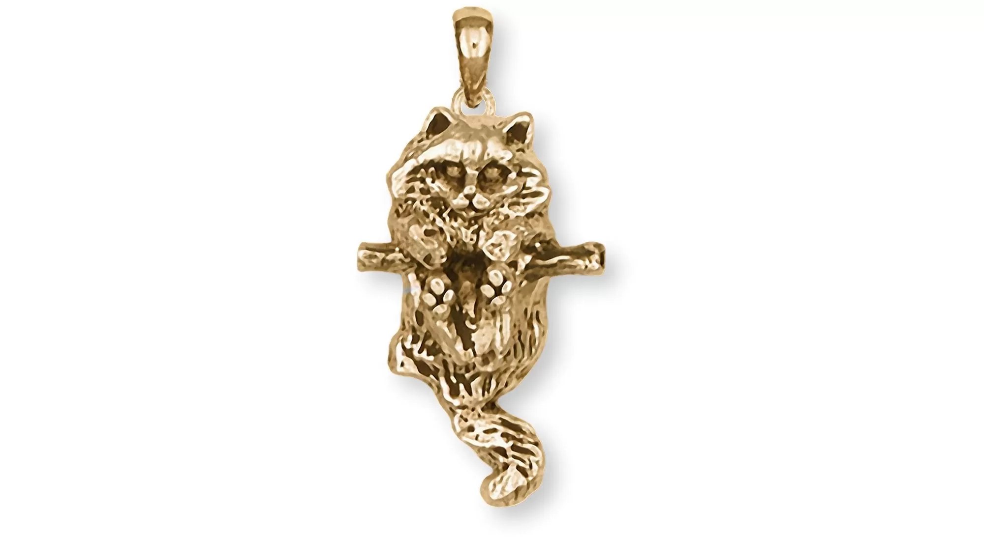 Cat Jewelry 14k Gold Handmade Cat Pendant  CT50-PG