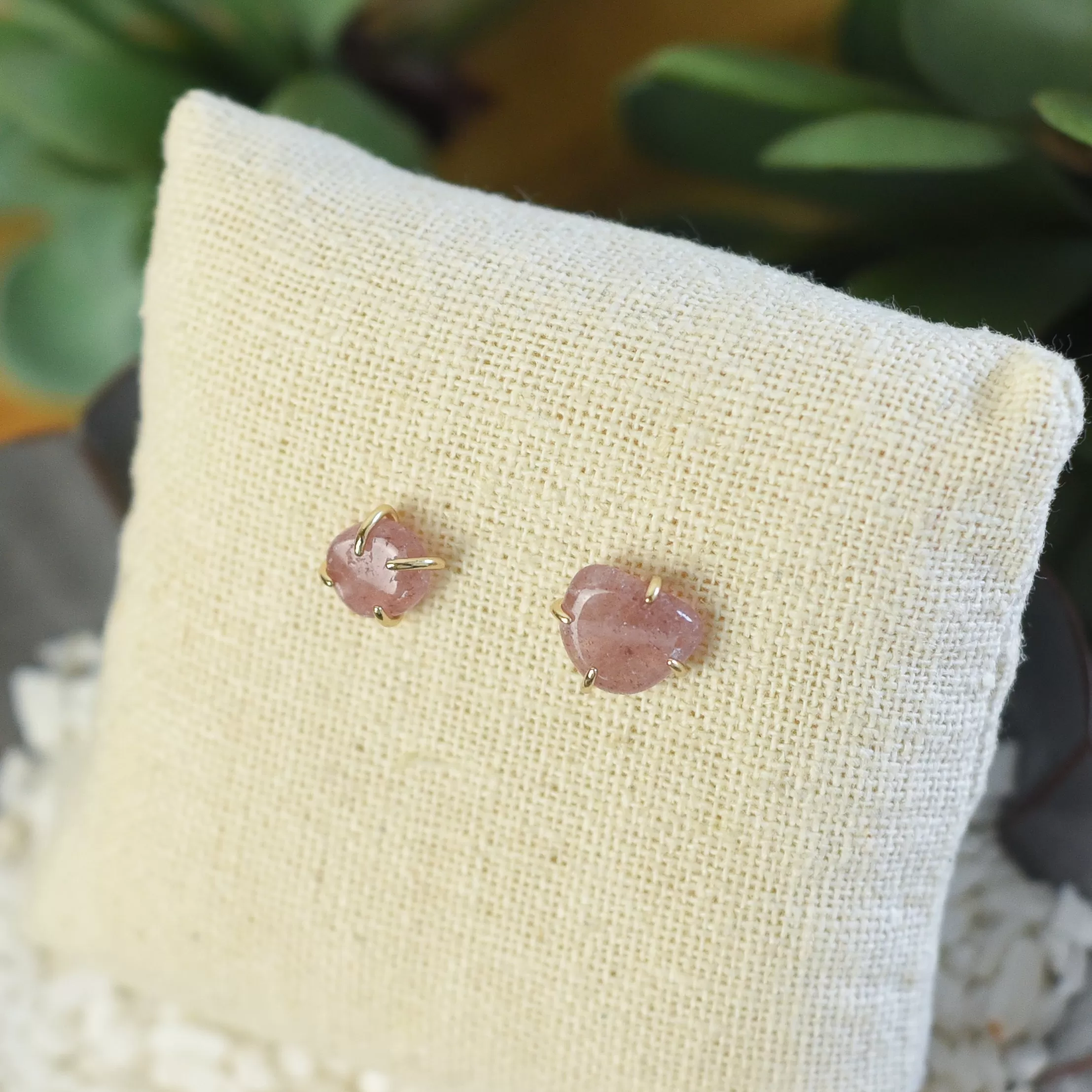 Chelsea Polished Natural Stone Stud Earrings