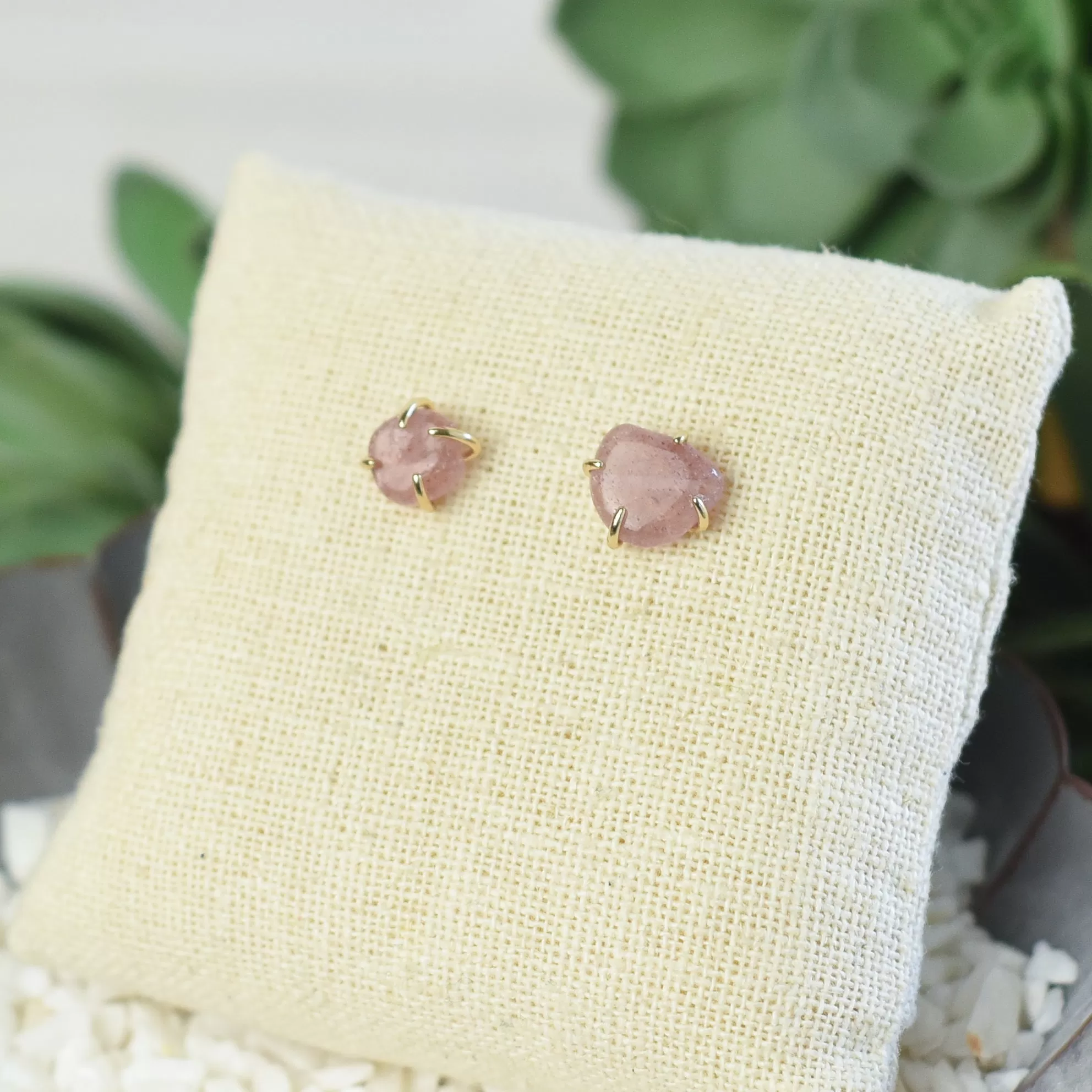 Chelsea Polished Natural Stone Stud Earrings