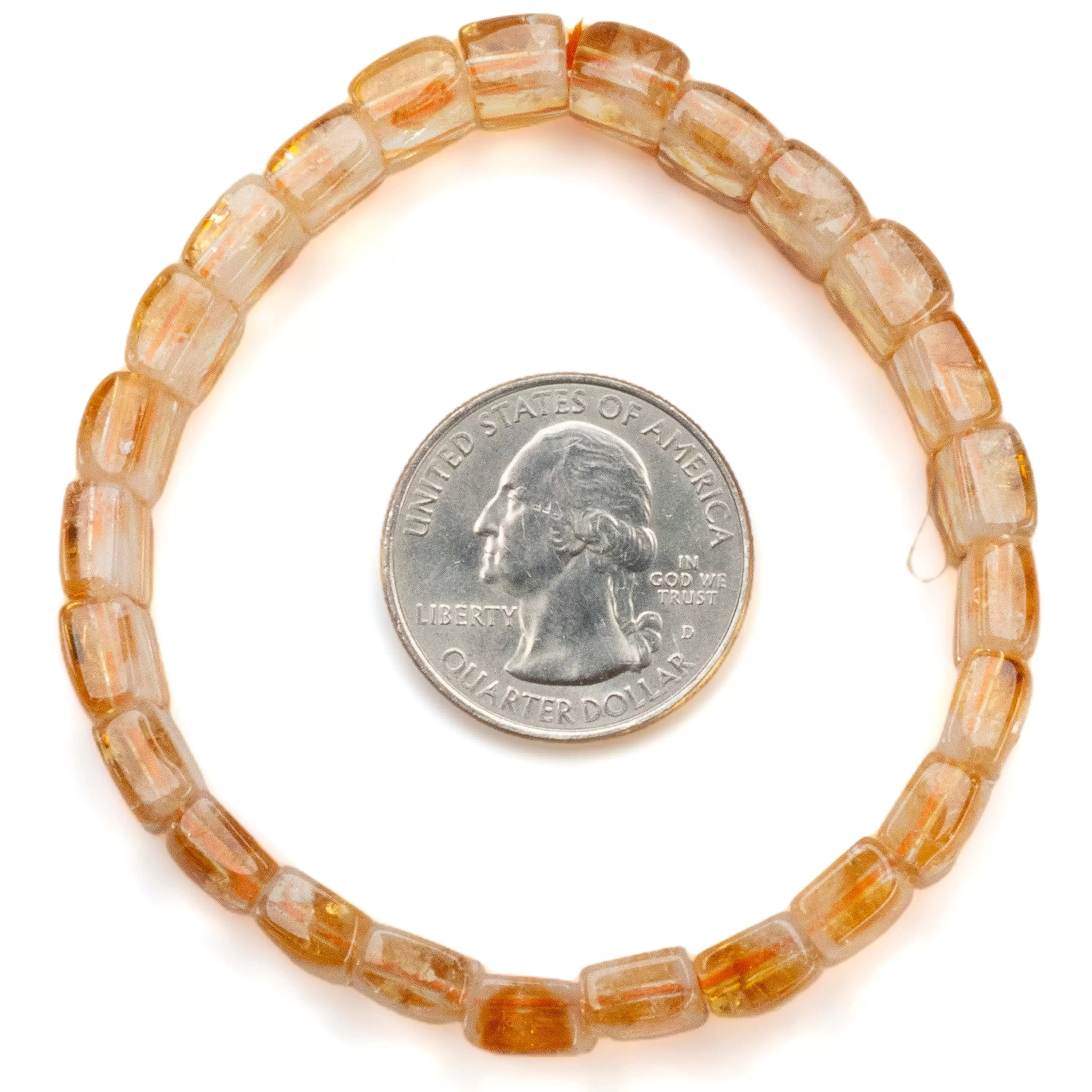 Citrine Rectangular Gemstone Elastic Bracelet