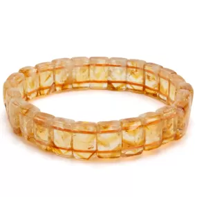 Citrine Rectangular Gemstone Elastic Bracelet