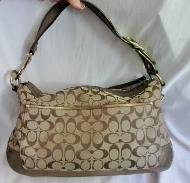 COACH MANDY LEGACY Limited Edition Leather Handbag Satchel Purse GOLD JACQUARD