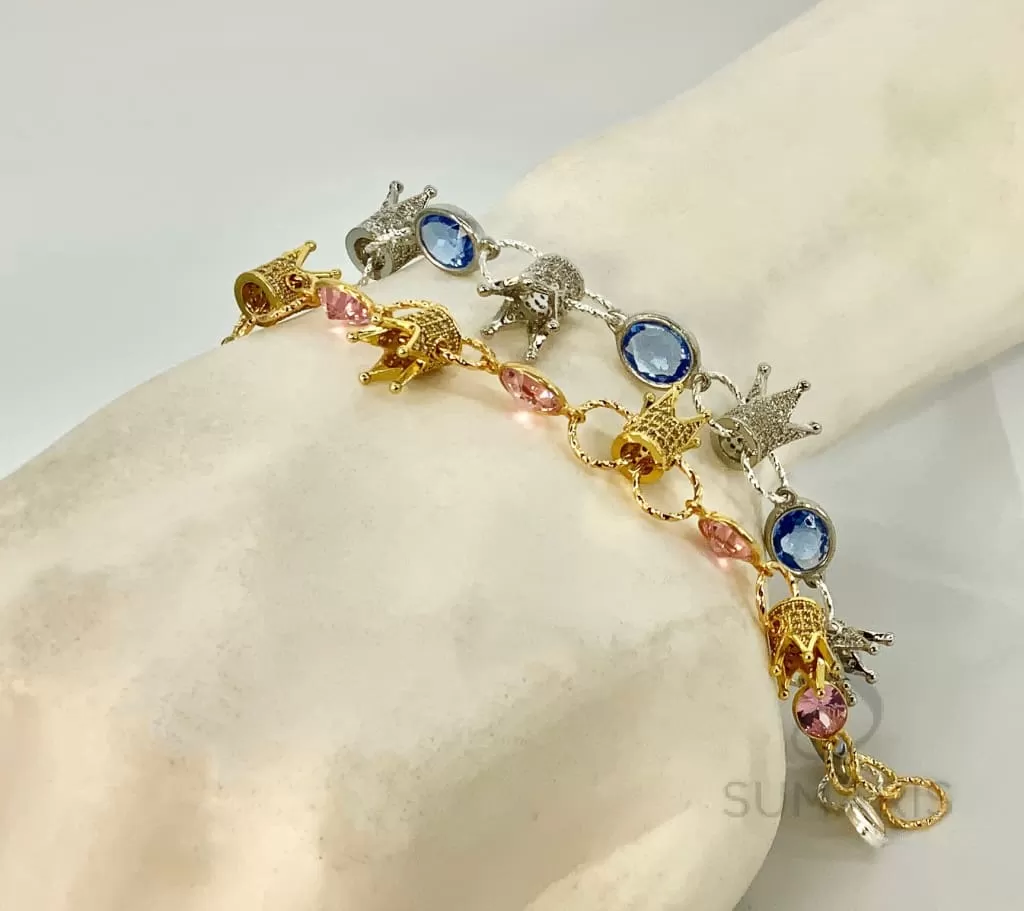 CROWN BLUE STATEMENT BRACELET