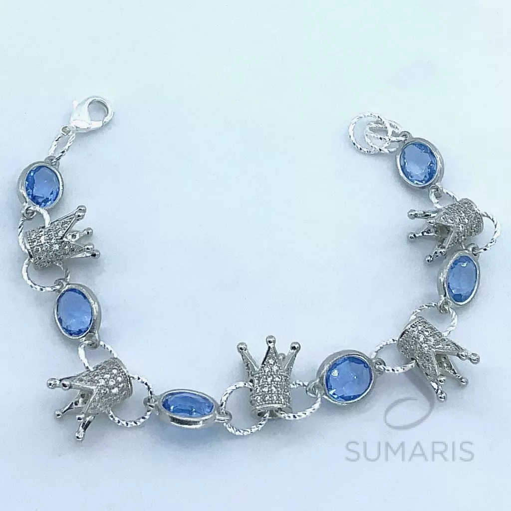 CROWN BLUE STATEMENT BRACELET