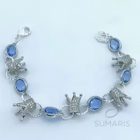 CROWN BLUE STATEMENT BRACELET