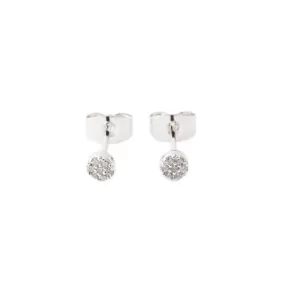 Crystal Mini Circle Silver Studs