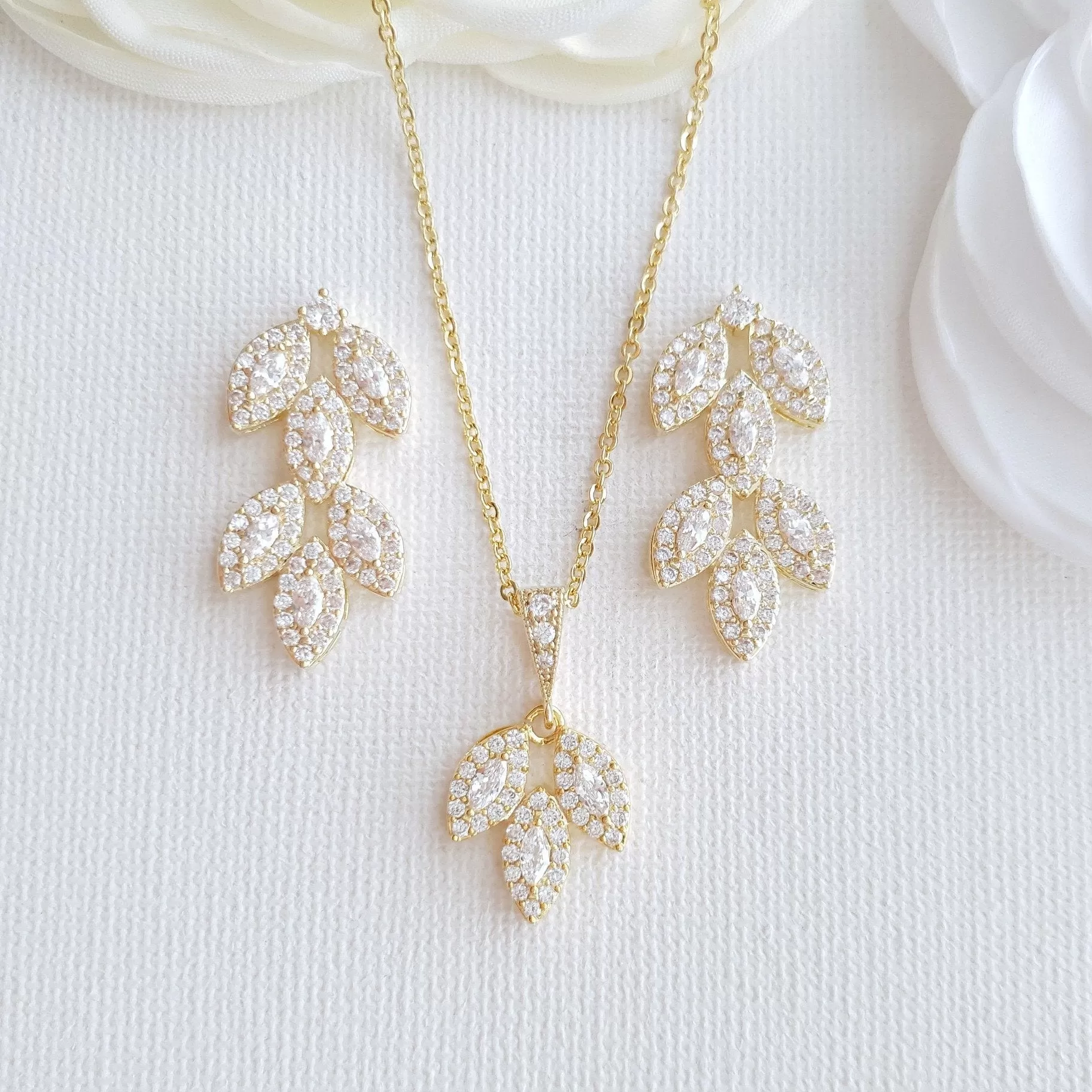 Crystal Wedding Jewelry Set-Abby